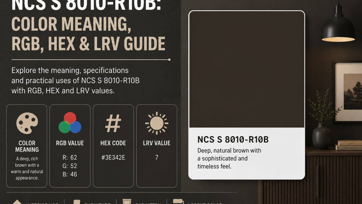 NCS S 8010-R10B: Color Meaning, RGB, HEX & LRV Guide